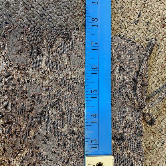 Vintage Perceptions Women 14 Formal Jack Beige Gold Floral Textured Rockabilly - Picture 3 of 8